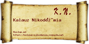 Kalauz Nikodémia névjegykártya